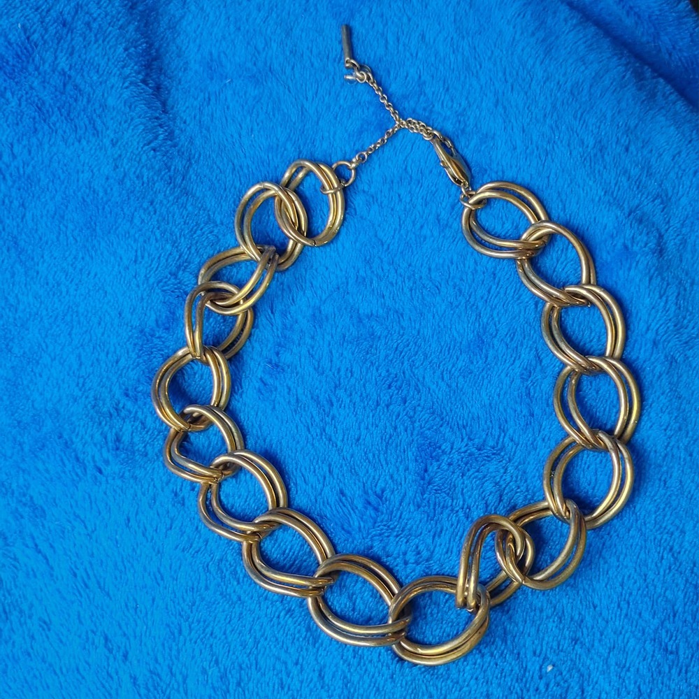 Kenneth Cole New York Double Round Chain Link Gold Tone Necklace